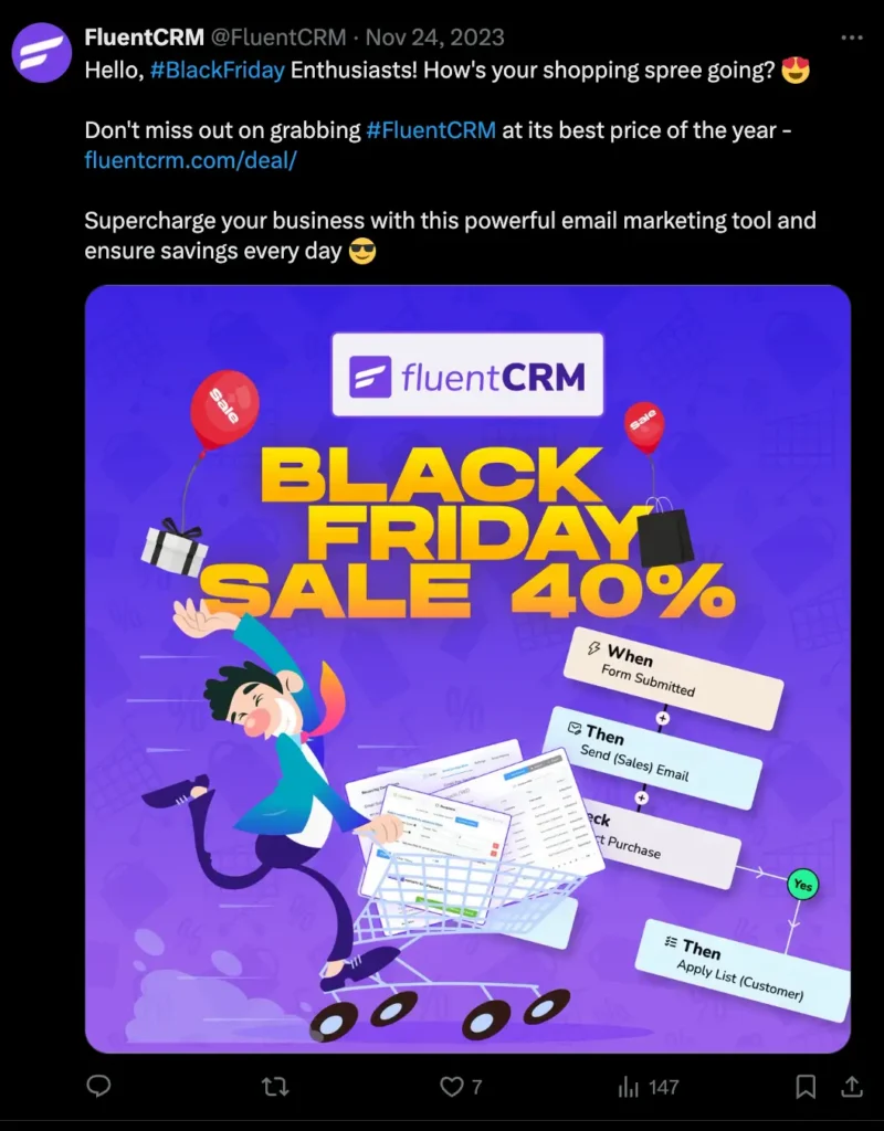 black friday deal promotion on social media